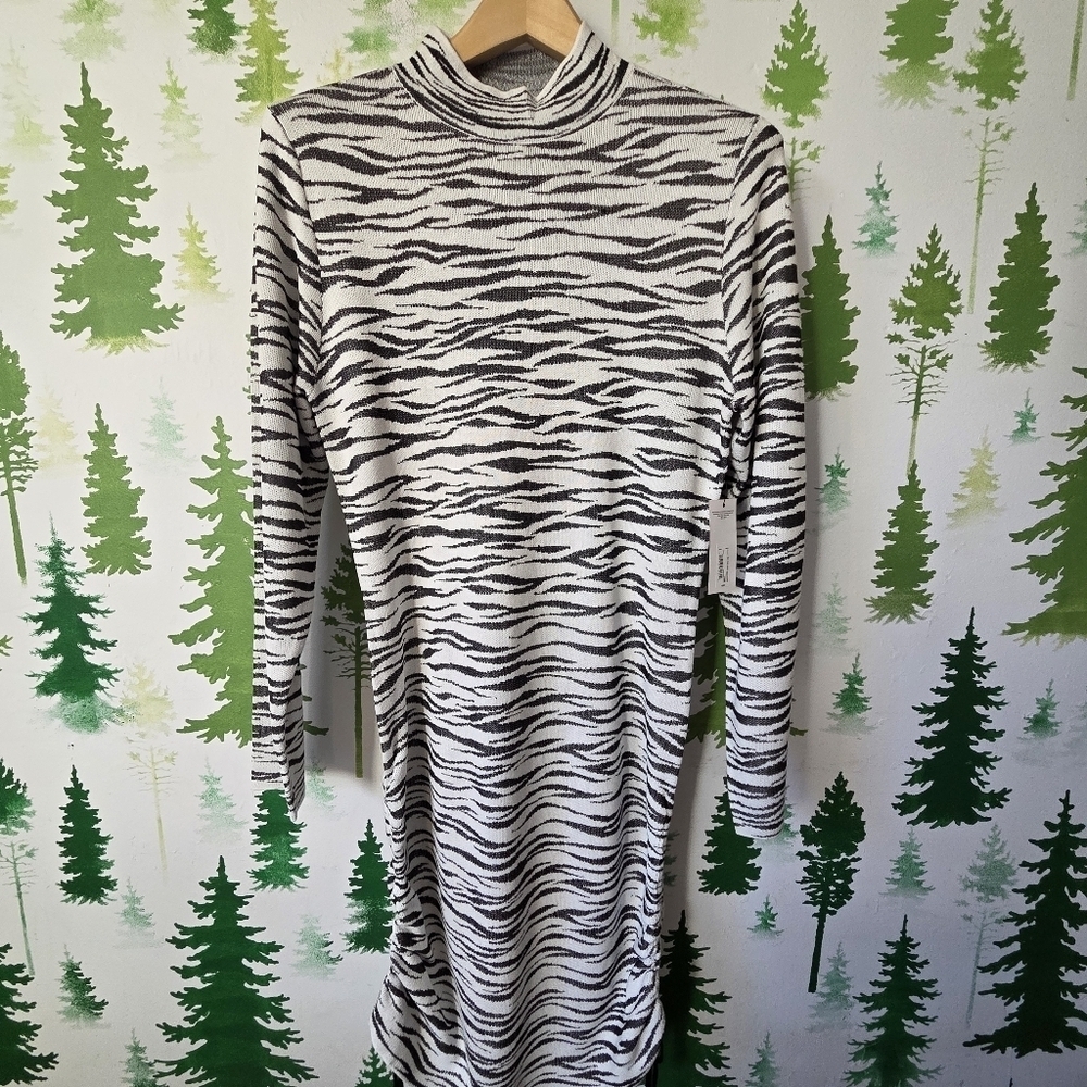 Bold Elements Long Sleeve Animal Sweater Dress